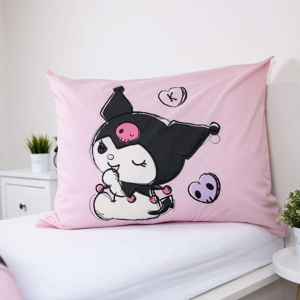 Różowa bawełniana pościel dziecięca jednoosobowa 140x200 cm Hello Kitty "Kuromi" – Jerry Fabrics (zdjęcie 4)