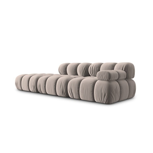 Jasnobrązowa aksamitna sofa modułowa 282 cm Bellis – Micadoni -image-3