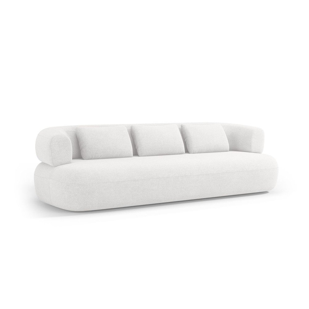 Sofa z materiału bouclé w kolorze kości słoniowej 200 cm Jenny – Micadoni