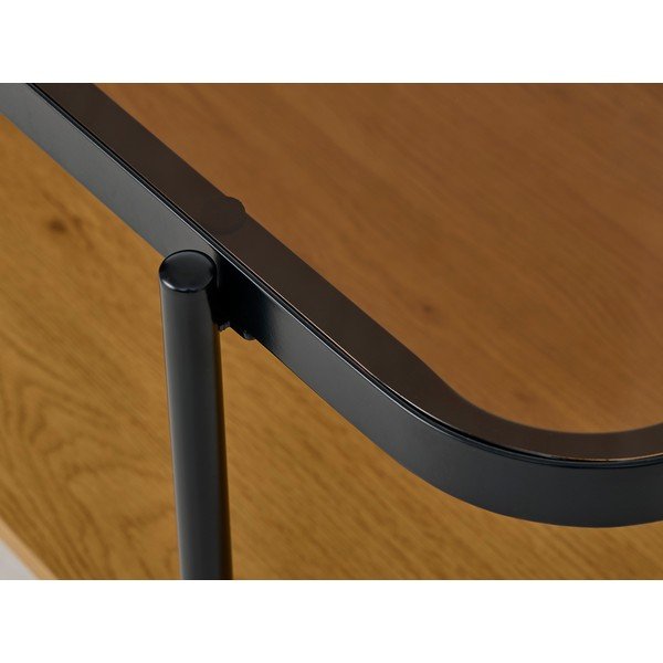 Stolik ze szklanym blatem w naturalnym kolorze 60x120 cm Hassel – Unique Furniture-image-3
