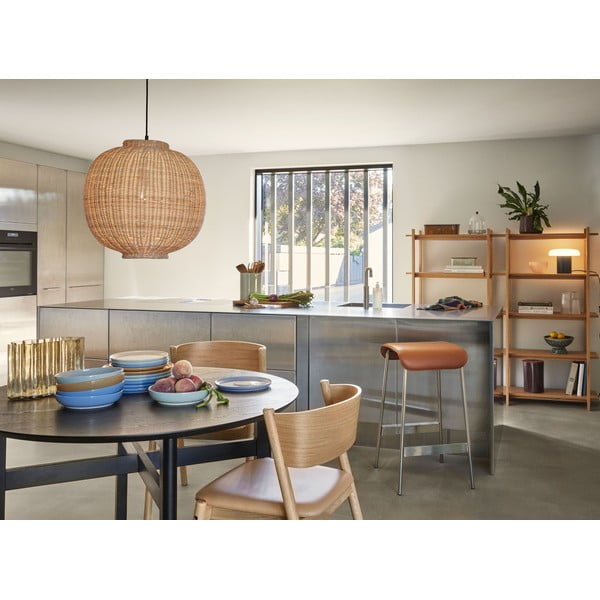 Koniakowe/w kolorze srebra tapicerowane hokery zestaw 2 szt. (wysokość siedziska 75 cm) Avenue – Hübsch-image-3