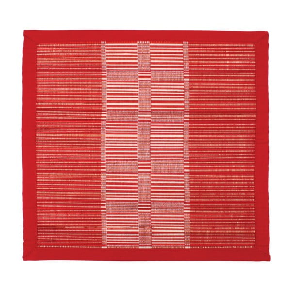 Czerwona mata stołowa stołowa ze słomy i bawełny Ladelle Akita, 35x35 cm