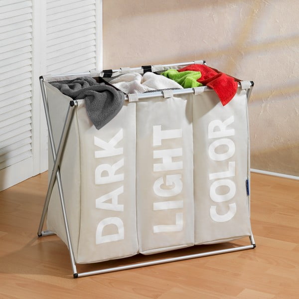 Beżowy kosz na pranie Wenko Trio, 130 l-image-1