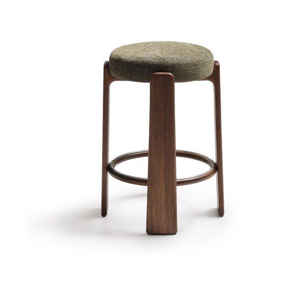 Hoker w kolorze zielono-ciemnonaturalnym z litego drewna jesionowego (wysokość siedziska 75 cm) Granite – Kave Home-image-2