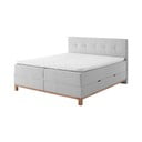 Jasnoszare łóżko boxspring ze schowkiem 180x200 cm Catania − Meise Möbel