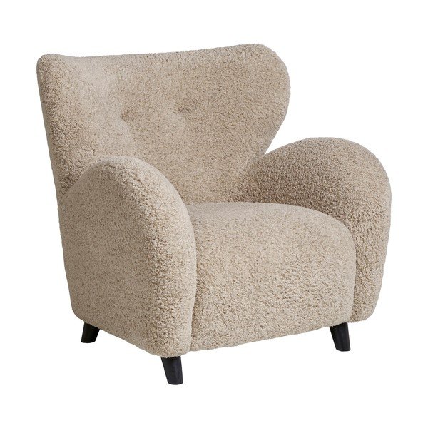 Beżowy fotel z materiału bouclé Carlino – House Nordic