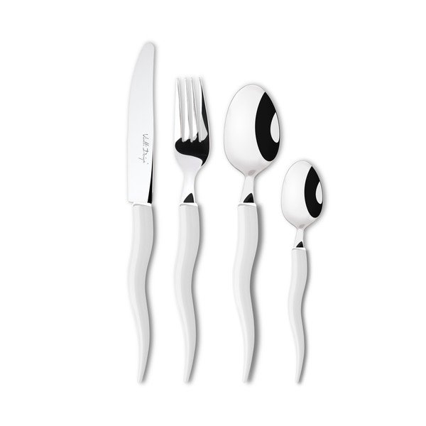 Zestaw 24 białych sztućców Vialli Design Ama