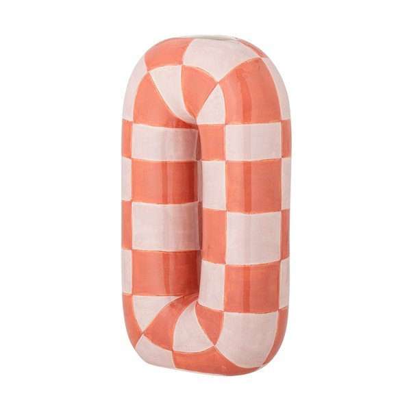 Łososiowy/kremowy ceramiczny ręcznie malowany wazon (wysokość 32 cm) Mae – Bloomingville-image-3