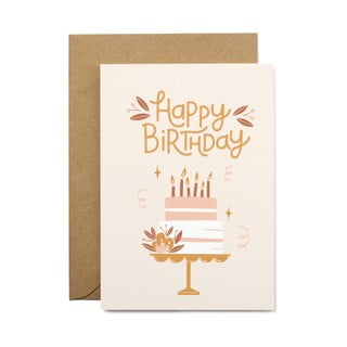 Kartka urodzinowa z papieru z recyklingu z kopertą Printintin Happy Birthday, format A6
