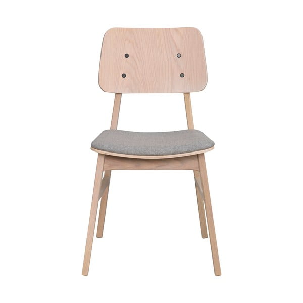 Jasnobrązowe krzesło z jasnoszarym siedziskiem Rowico Nagano-image-3