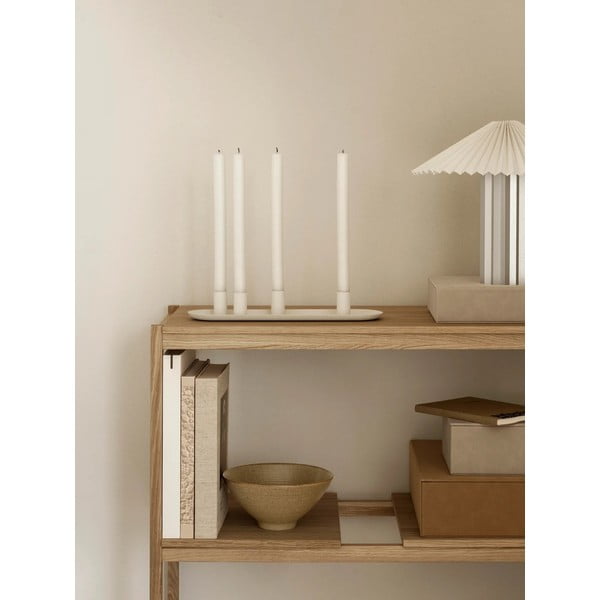 Lampa stołowa w biało-srebrnym kolorze ze ściemniaczem i tekstylnym kloszem (wysokość 36 cm) Taite – Blomus-image-3