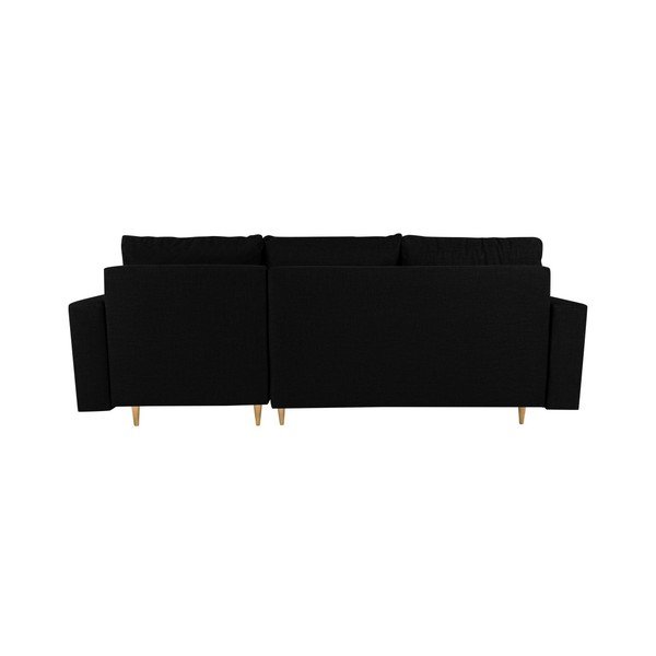 Czarna sofa rozkładana z szezlongiem po prawej stronie Mazzini Sofas Iris-image-3