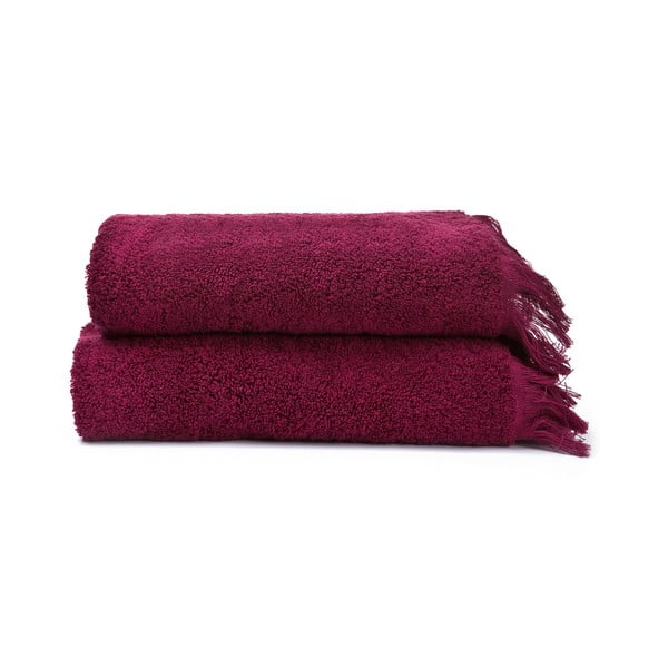 Zestaw 2 bordowych ręczników ze 100% bawełny Bonami Selection, 50x90 cm