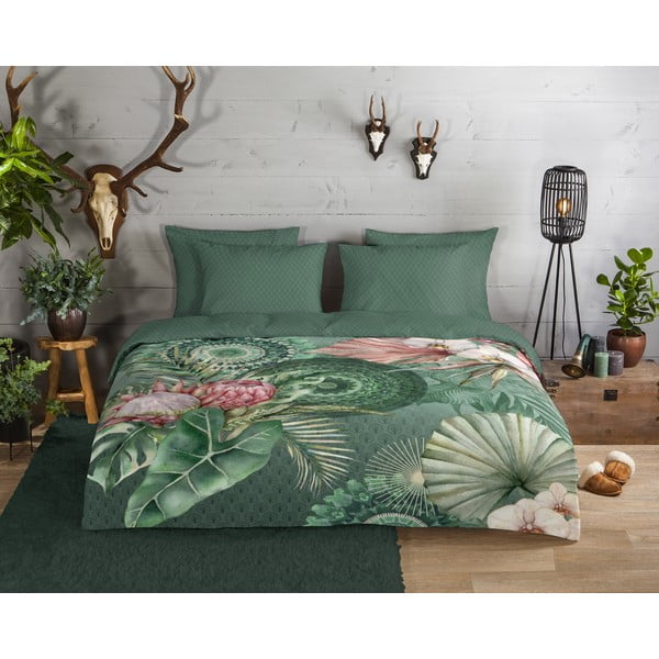 Zielona flanelowa pościel jednoosobowa 140x200 cm – HIP-image-1