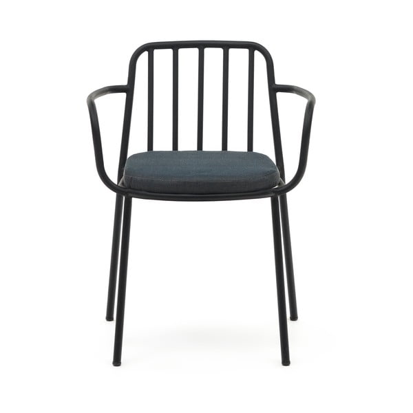 Czarne metalowe krzesło ogrodowe Bramant – Kave Home-image-1