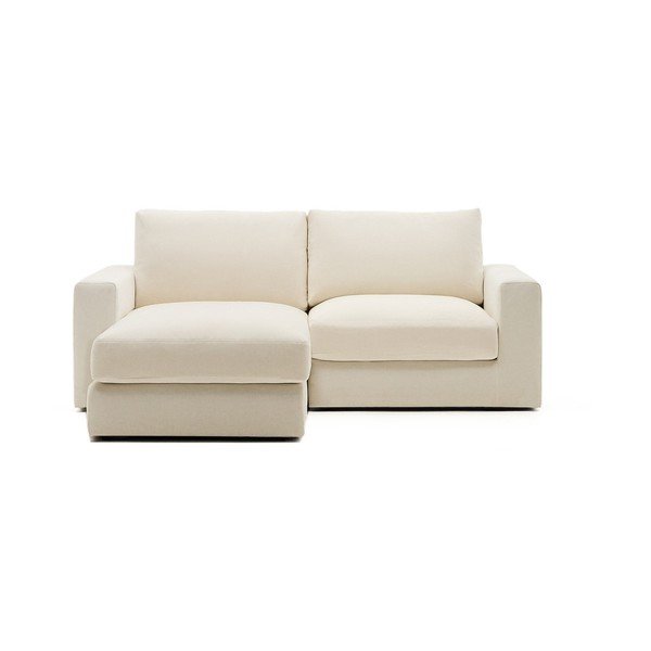 Beżowy narożnik z tkaniny szenilowej (lewostronny/z szezlongiem) Alea – Kave Home