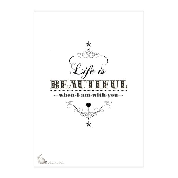 Plakat Life Is Beautiful, 30x40 cm