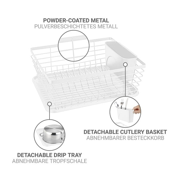 Biały metalowy ociekacz 36x30 cm Drip – Wenko-image-4