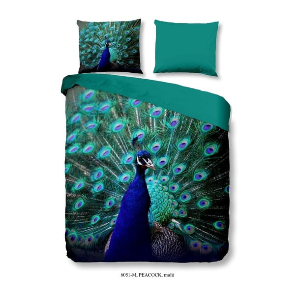 Pościel dwuosobowa z mikroperkalu Muller Textiels Mighty Peacock, 200x200 cm