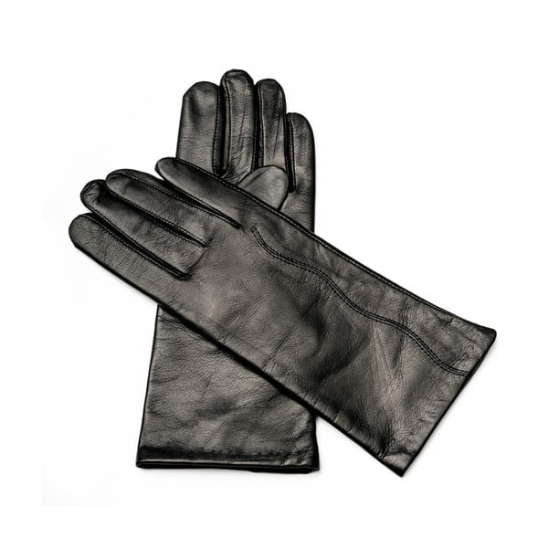 Damskie czarne rękawiczki skórzane Pride & Dignity Paris, rozmiar 7,5