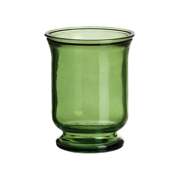 Zielony szklany świecznik Tropicho, wys. 14 cm
