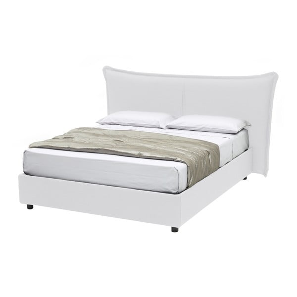 Białe łóżko dwuosobowe ze schowkiem 13Casa Dumbo, 160x190 cm