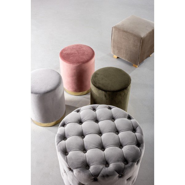 Ciemnoróżowy aksamitny puf Lucilla – Yes Everyday-image-1