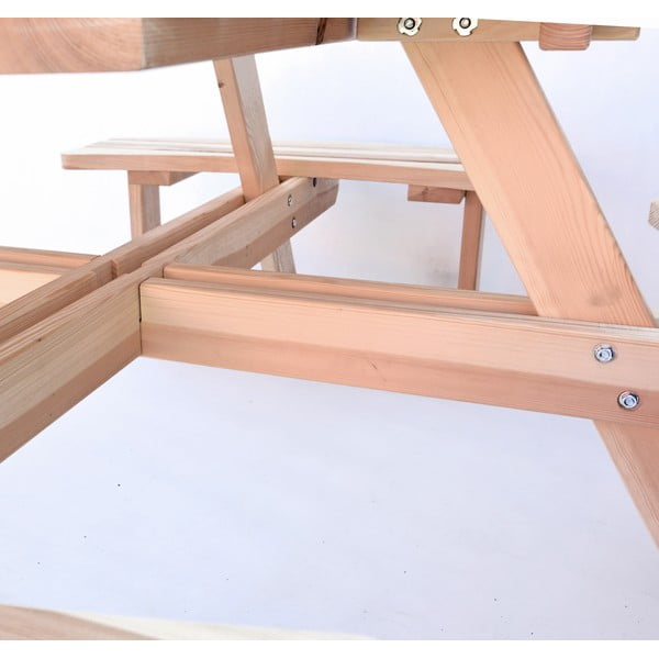 Zestaw mebli ogrodowych z drewna sosnowego dla 4 osób Piknik – Rojaplast-image-1