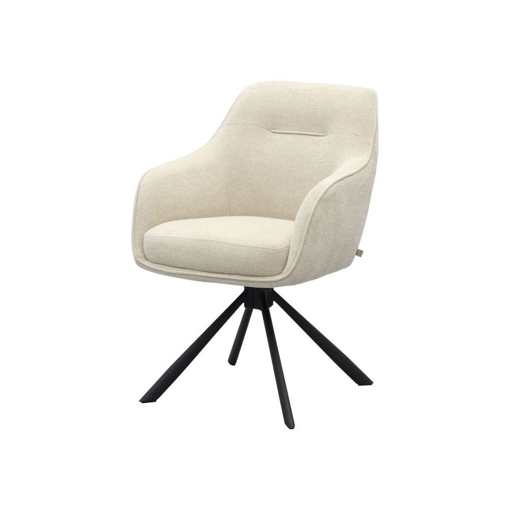 Kremowy tapicerowany fotel jadalniany z podłokietnikami Avola – Unique Furniture (zdjęcie 3)