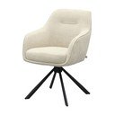 Kremowy tapicerowany fotel jadalniany z podłokietnikami Avola – Unique Furniture