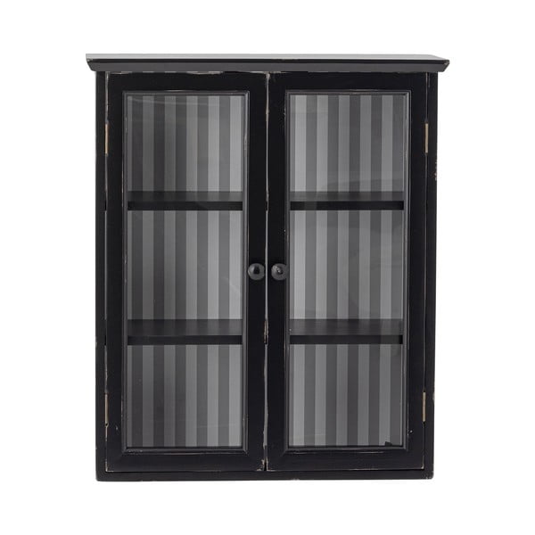Czarna witryna z litego drewna jodłowego wisząca 51,5x66,5x22,5 cm Hazem – Bloomingville