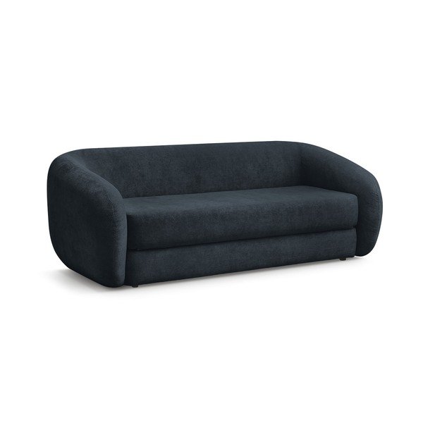 Ciemnoniebieska rozkładana sofa z tkaniny szenilowej 228 cm Neyo – Bobochic Paris-image-2