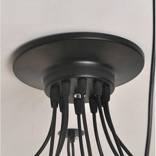 Czarna lampa wisząca Deveron, 8 żarówek-image-4