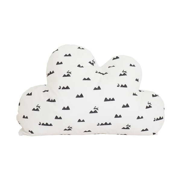Poduszka w kształcie chmury So Homely Mountain and Rabbits, 55x40 cm