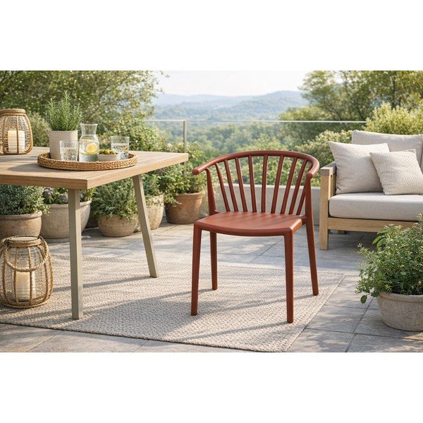 Brązowe plastikowe krzesło ogrodowe Capri – Bonami Essentials-image-1