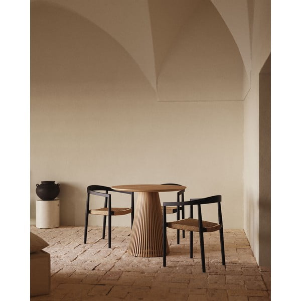 Czarne drewniane krzesła ogrodowe zestaw 4 szt. Ydalia – Kave Home-image-4