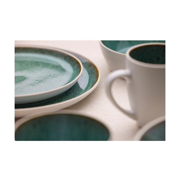 Biało-zielony kamionkowy talerz deserowy ø 21 cm Gastro White/Green – Bitz-image-4