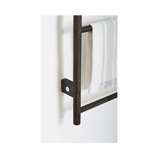 Czarny wieszak na ręczniki z drewna dębowego Wireworks Towel Rail Wallbar-image-2