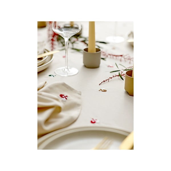 Bawełniany obrus ø 180 cm Hearts Embloidery – Södahl-image-3