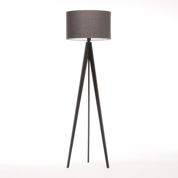 Ciemnoszara lampa stojąca 4room Artist, czarna lakierowana brzoza, 150 cm