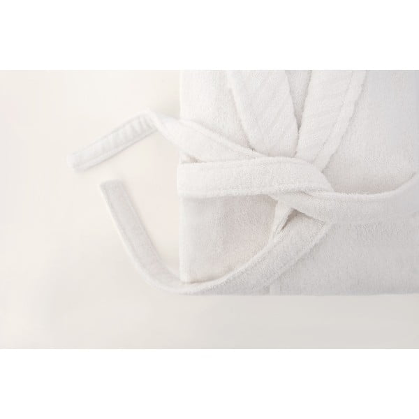 Biały bawełniany szlafrok w rozmiarze L/XL – Foutastic-image-3