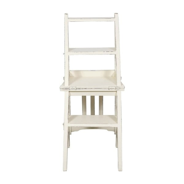 Białe krzesło/schodki z mahoniu Biscottini Claudia-image-1