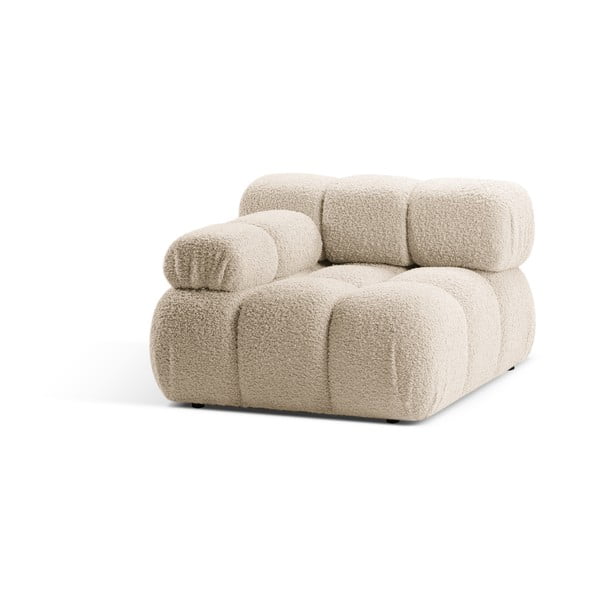 Beżowy moduł sofy z materiału bouclé (lewostronny) Bellis – Micadoni Home-image-3