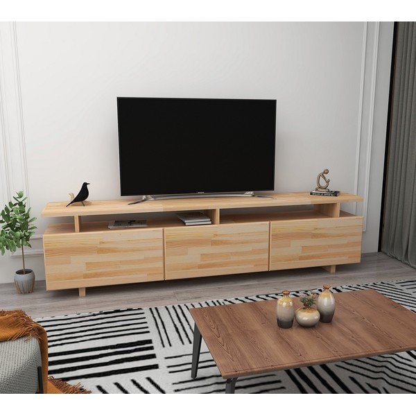 Naturalna szafka pod TV z drewna sosnowego 174x52 cm Natural – Kalune Design-image-3