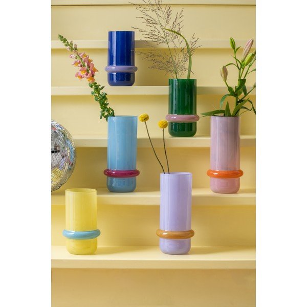 Jasnoniebieski szklany wazon (wysokość 28 cm) Animado Anillo – PT LIVING-image-1