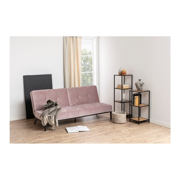 Czarno-naturalny regał w dekorze dębu 37x83 cm Seaford – Actona-image-3