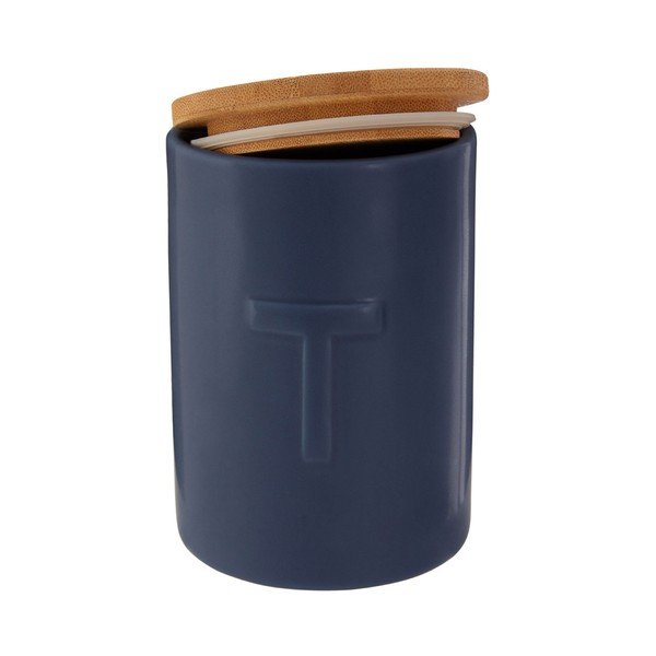 Granatowy pojemnik na herbatę z bambusowym wieczkiem Premier Housewares Fenwick-image-2