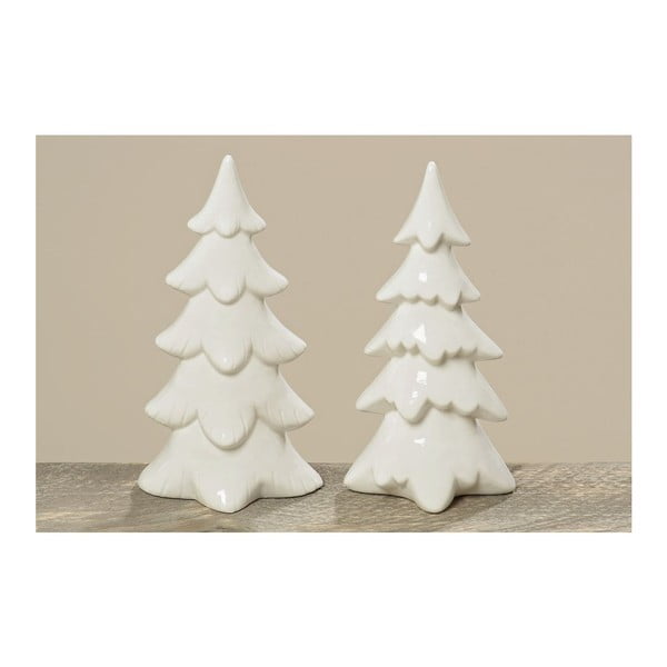 Zestaw 2 porcelanowych choinek Tree Winter, 22 cm