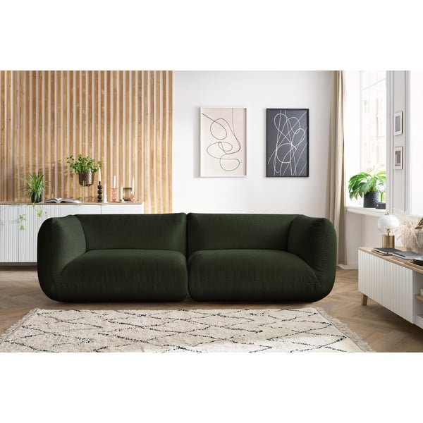 Zielona sztruksowa sofa 260 cm Lecomte – Bobochic Paris-image-1