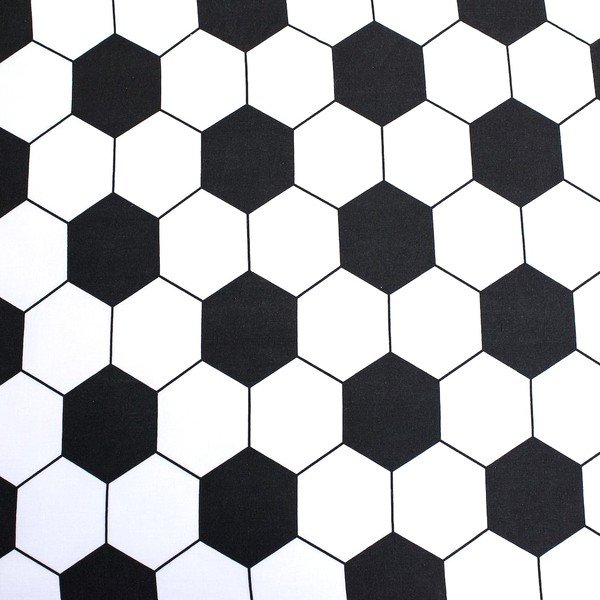 Czarno-białe bawełniane prześcieradło dziecięce jednoosobowe z gumką 90x200 cm Football – Jerry Fabrics-image-2